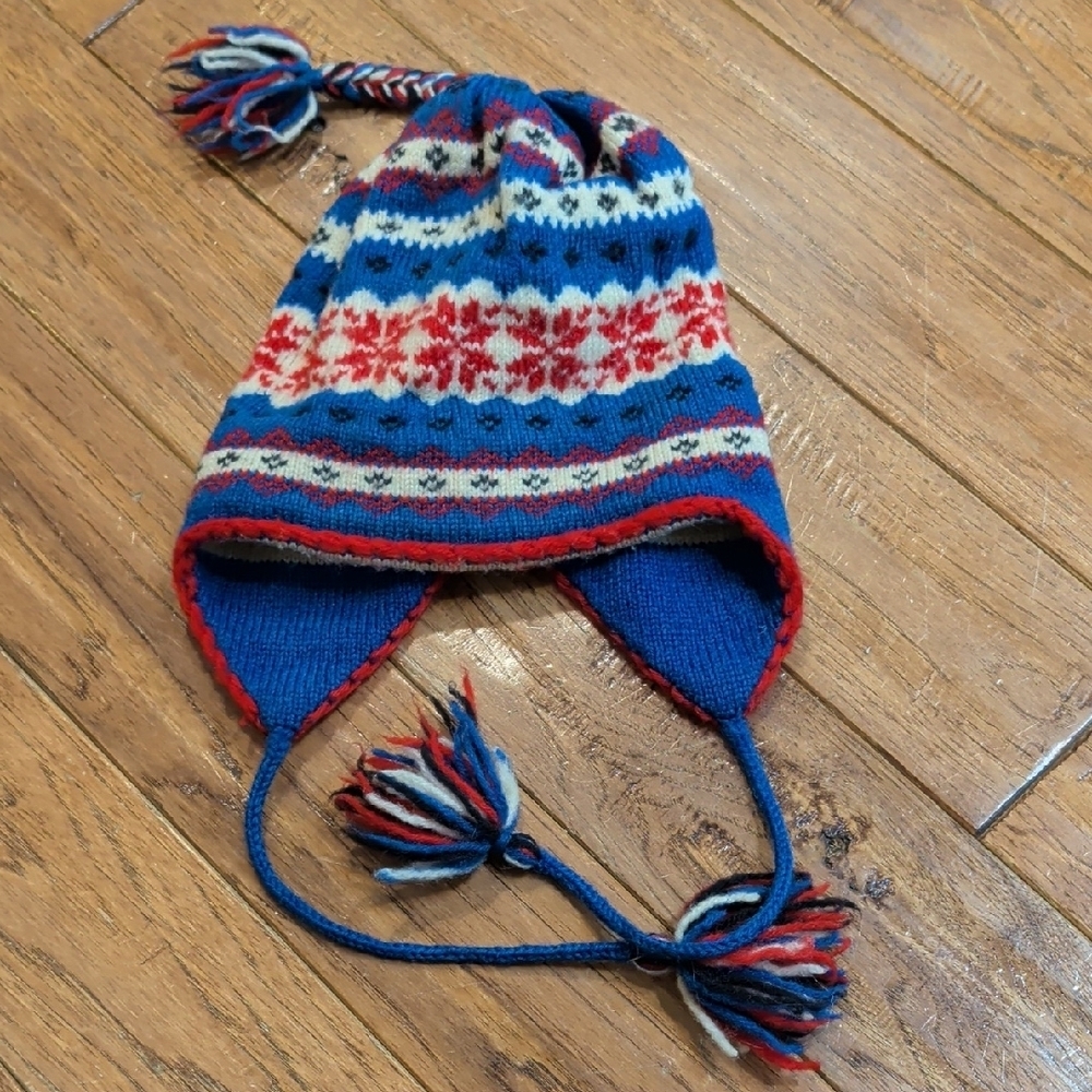 Hood Hats Cozy Blue and Red Kids Winter Hat